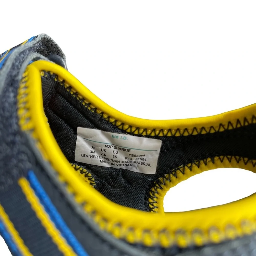 Stride Rite Water Sandals Sharkie M2P Navy Blue Yellow‎ Size:3M
